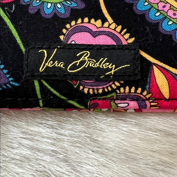 VERA BRADLEY Symphony In Hue 2009 Checkbook Cover Black Red Paisley Y2K Green - Picture 11 of 12